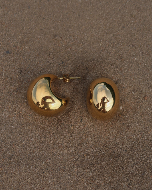 Gouden druppelvormige oorbellen stainless steel