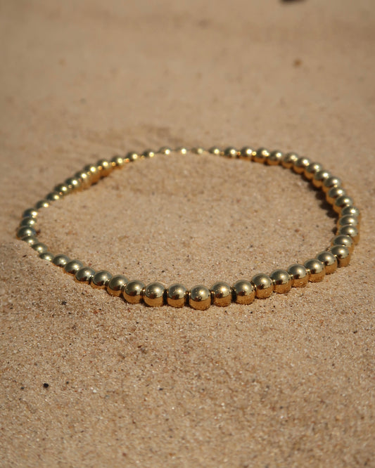 Gouden Elastische kralenarmband van stainless steel