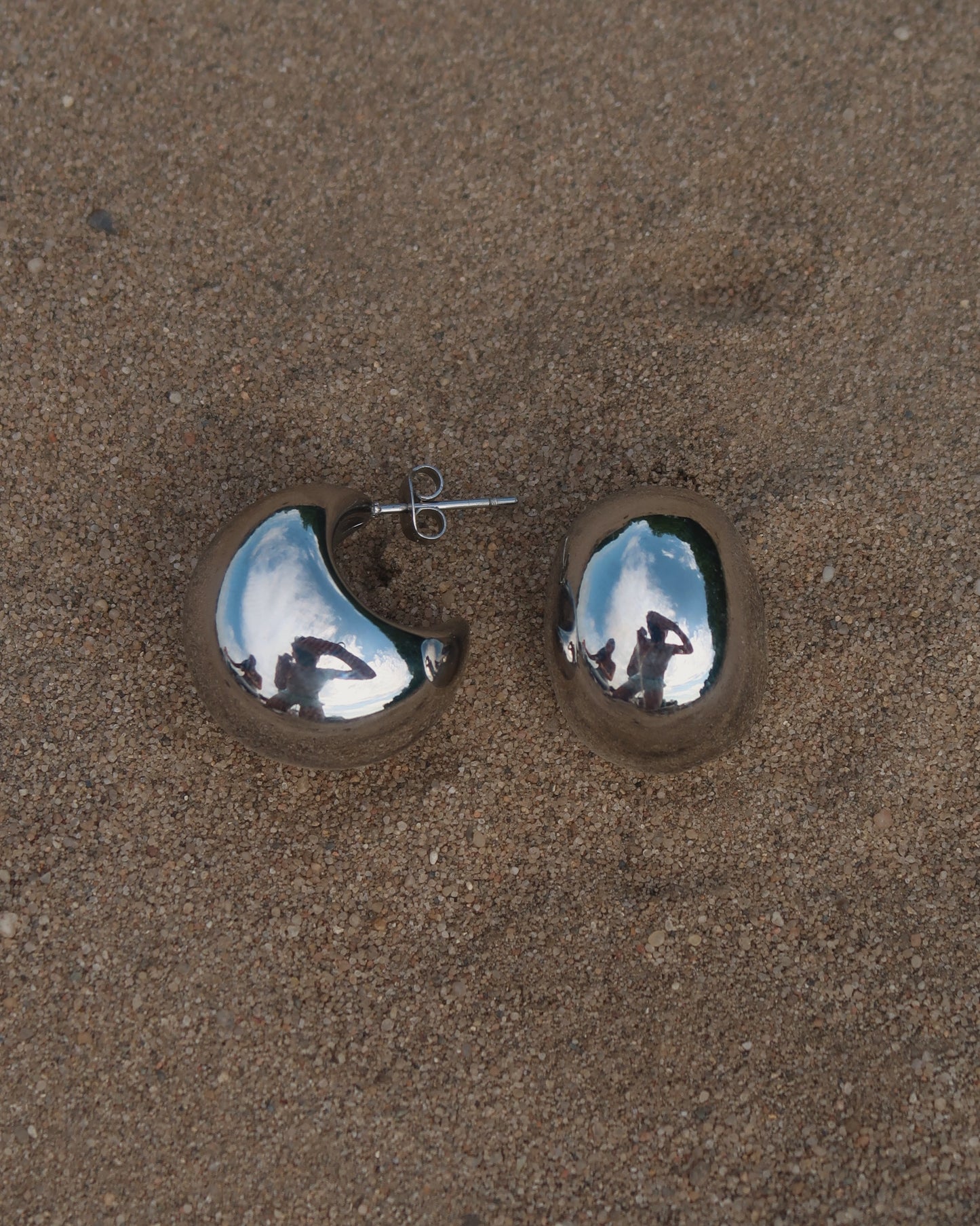 Zilveren druppelvormige oorbellen stainless steel