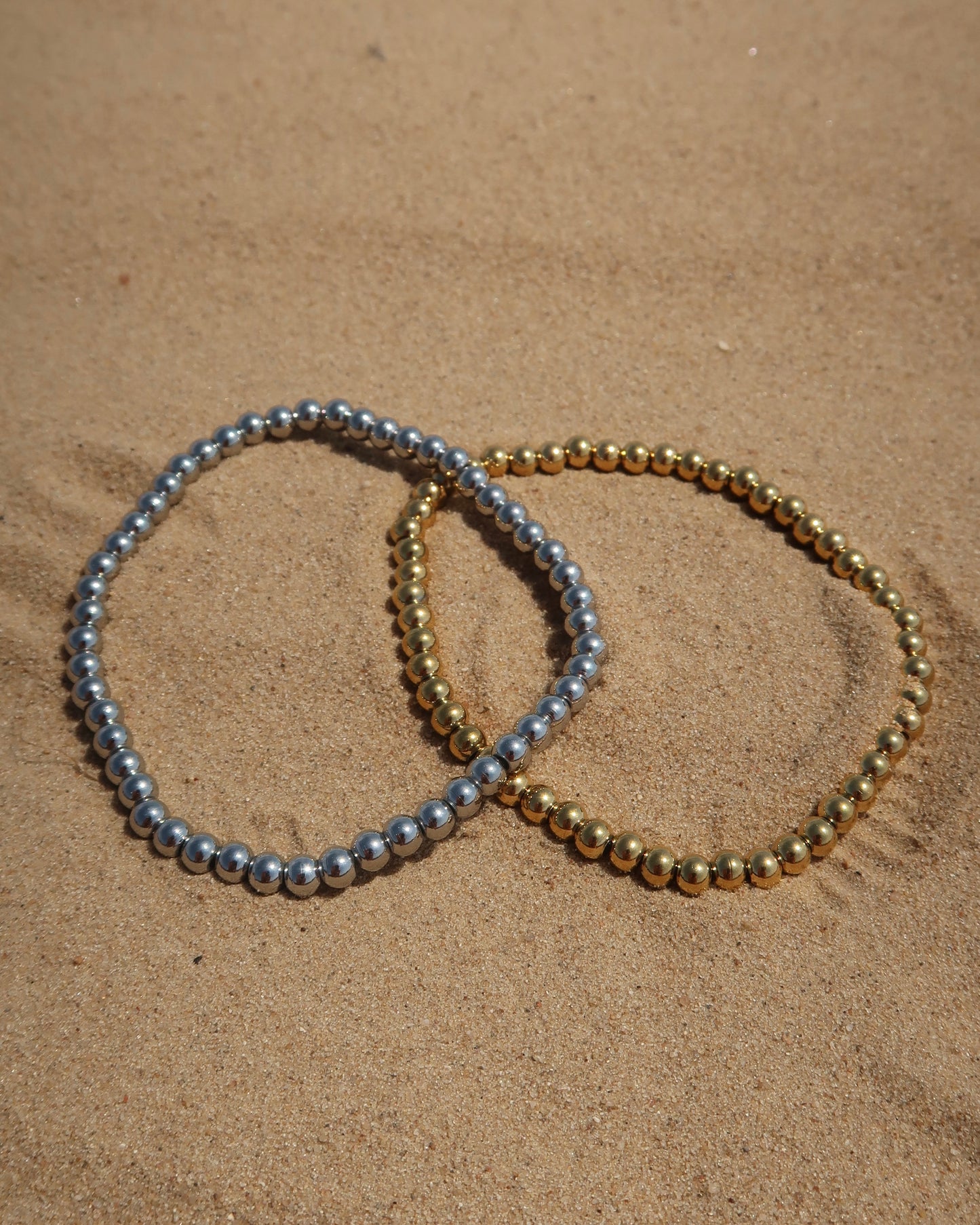 Elastische kralenarmband van stainless steel