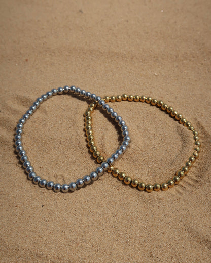 Elastische kralenarmband van stainless steel