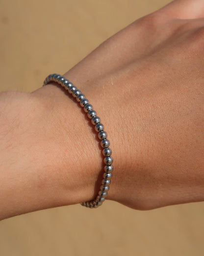 Zilveren Elastische kralenarmband van stainless steel