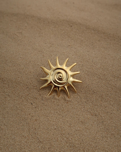 Costa del Sol Ring: gouden verstelbare zonring. Perfecte zomerse statement ring, stainless steel en waterproof